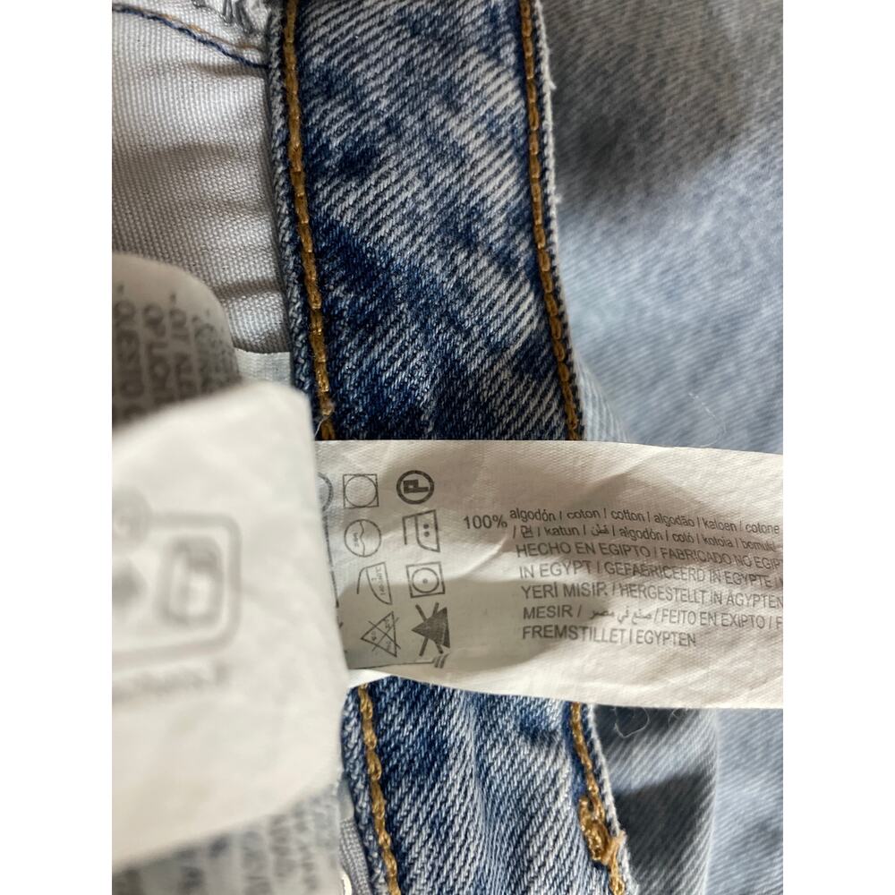 Pull & Bear Women's Blue Light Wash High Rise Wide Leg Baggy Denim Jeans Sz 0 - Picture 6 of 6